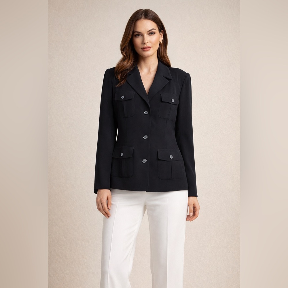 Vintage Alfani Black Button Down Blazer
